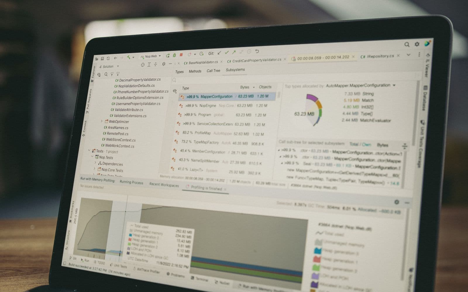 A laptop screen showing a data analysis interface.